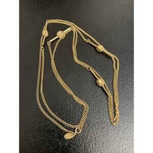 Vendome Vintage Gold Tone Statement Necklace 54”